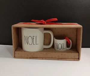 Rae Dunn Ivory NOEL Magenta Collection Coffee Cup Tea Mug & Ornaments Set NEW - Picture 1 of 9