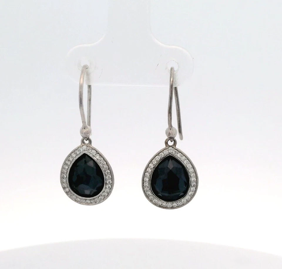 Pendientes en forma de piruleta con halo de diamantes naturales de .38 quilates con hematita de ley IPPOLITA Foto 1 de 4