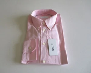 Eton Slim Fit Button-Down Solid Men’s Dress Shirt Pink 42|16.5 $265.00 NWT - Picture 1 of 6
