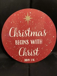 Weihnachten beginnt mit Christus Johannes 3:16 Magnet 6" rund - Bild 1 von 1