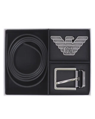 Cintura Emporio Armani Belt Reversibile Pelle ITALY Uomo Nero Y4S270 YLP4X 88001 Foto 1 de 4