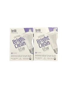 Lot Of 2! Brilli Antimicrobial LED Light Bulb UV-Free 65W Equivalent Dimmable - Picture 1 of 4