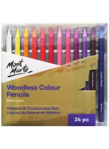 24pc Mont Marte Woodless Colour Pencils Premium Pencils Artist Arts Craft  - Afbeelding 1 van 4