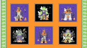 Henry Glass Halloween Cotton PANEL Fabric Quilt Glows in Dark - Picture 1 of 4