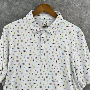 Polo Deolax Adulto Hombre L Blanco Elastizado Botella de Vino Bebidas Estampado Completo - Imagen 1 de 12