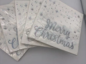 Christmas Napkins Holiday Party Supplies Snowflake Napkins 80ct - Picture 1 of 4