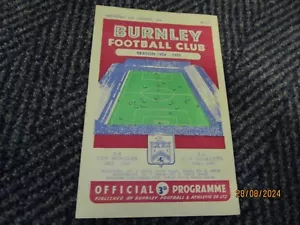 BURNLEY v BOLTON WANDERERS 1954/5 OCTOBER 16th lancashire 'derby' - Picture 1 of 1