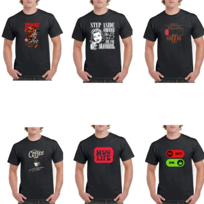 MERCH KINGDOM Coffee Inspired Funny Novelty Tee Mens Womens Unisex Top