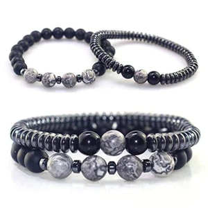 2X Magnetic Bracelet Healthy Magnetic Therapy Hematite Magnetic Therapy Bracelet - Picture 1 of 8