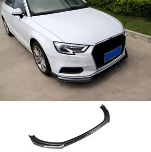 Front Bumper Spoiler Lip Valance Splitter Carbon Look For Audi A3 S3 8V S 17-20 - Picture 1 of 4