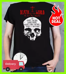 Russian Orthodox Saying Inscriptions Skull T-Shirt - Picture 1 of 4