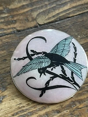 Spilla smaltata argento sterling Hjortdahl Norvegia norvegese vintage tenuta 937 - Immagine 1 di 4