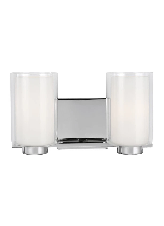 Feiss VS22602CH Bergin 2 Light 14 inch Chrome Vanity Wall Light - Image 1 of 1