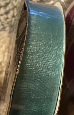 Organza Aqua Ribbon Boutique 7/8 X 15 Yds - Image 1 of 3