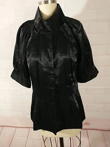 Doncaster Black Puff Sleeve Blouse Medium - Picture 1 of 4