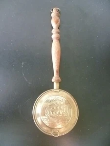 A Vintage Multi Masted 'Man o' War' Themed, Miniature Brass Bed Warming Pan - Picture 1 of 11