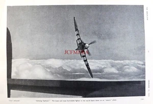Hawker Taifun Jagd-Bomber Flugzeug WW2 WERBUNG #11 Vintage 1943 Print 674/123 - Bild 1 von 2