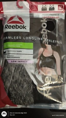NEW Reebok Women's 2-Pack Seamless Longline Bralette,  Size M - Image 1 of 4