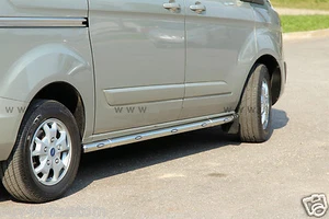 PROTECTIONS LATERALES LEDS X2, POUR FORD TRANSIT CUSTOM 2013- INOX DIA 60mn - Picture 1 of 1