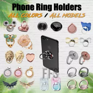 iPhone Fingerring Halter Ständer Etui Halterung alle Handys Android Set 360 alle Farben - Bild 1 von 135