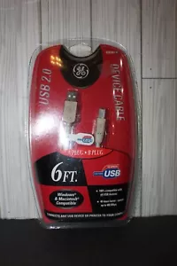 GE USB 2.0 6 Ft. Windows & Mac Printer Device Cables 480 MPS H097891 - Picture 1 of 2