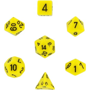 Polyhedral 7-Die Opaque Dice Set - Yellow with Black - Picture 1 of 1
