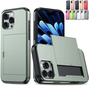 Case For iPhone 17 Pro Max 16Plus 15 Anti Scratch Card Holder Wallet Phone Cover - Picture 1 of 23