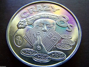 1992 Ecor Rouge CRAZY 8's Plain Aluminum Mardi Gras Doubloon - Picture 1 of 2