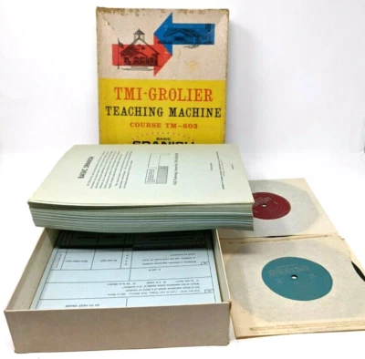 TMI-GROLIER Teaching Machine BASIC SPANISH Self-Tutoring Course TM-603 Complete - Image 1 of 4