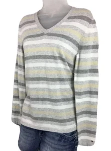 Tommy Hilfiger Women’s Long Sleeve Striped V-Neck Sweater Sz S MSRP $59.00 NEW. - Picture 1 of 8