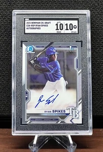 RYAN SPIKES 2021 Bowman Chrome Draft 1st Rookie Card Auto SGC 💎 10 Tampa Rays - Picture 1 of 2