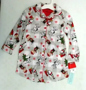 PIGIAMA PEANUTS SNOOPY CHARLIE MARRONE PIGIAMA CON BOTTONI TAGLIA SMALL NUOVO CON ETICHETTE - Foto 1 di 3