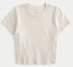 Hollister Women's Tan Beige Heathered Cream T Shirt Super Soft Size M NWT - Picture 1 of 5