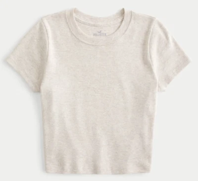 Camiseta para mujer Hollister beige jaspeado crema súper suave talla M nueva con etiquetas Foto 1 de 4
