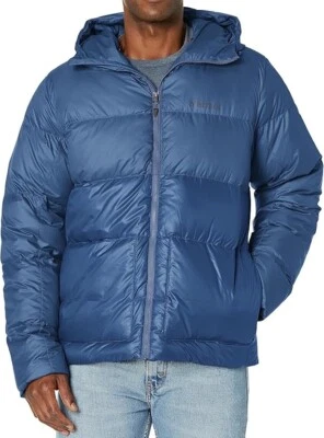 MARMOT Men’s Guides Down Hoody 700-Fill Lightweight Puffer Jacket Hooded Blue XL - Image 1 of 4