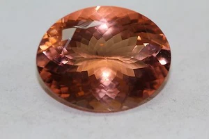 MORGANITE OVAL REDISH PEACH GORGEOUS EXOTIC 45CTS MUST SEE COLLECTORS ITEM - Picture 1 of 5