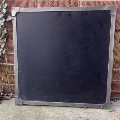 Pottery Barn Chalkboard Industrial blackened metal frame 20” X 20” - Image 1 of 4