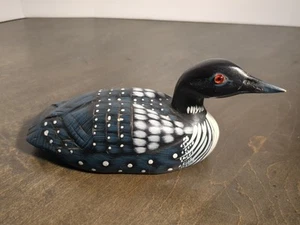 Adorno de pato de madera en miniatura tallado a mano pintado a mano - Imagen 1 de 7
