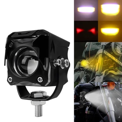 Motorcycle LED Auxiliary Headlight White Yellow Fog Lights with Low Power Use - Image 1 of 4