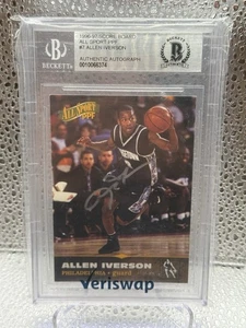 1996 Score Board All Sport PPF Allen Iverson Rookie On Card Autograph #7 - Picture 1 of 2