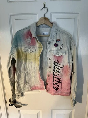Justice Girls Ring Pop Bazooka Collab Denim Jacket NWT - SIZE L 12-14 - Image 1 of 4