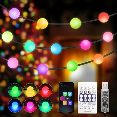 Luci LED Decorative RGB+IC 7,5 m – 50 LED Impermeabili per Interni ed Esterni - Immagine 1 di 4