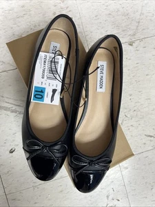 Steve Madden Glossie schwarze Damen-Flats Größe wählbar - Bild 1 von 3