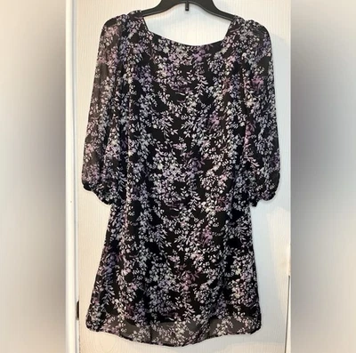 Eva Mendes XS Black and Purple Bishop Sleeve   - Image 1 of 2