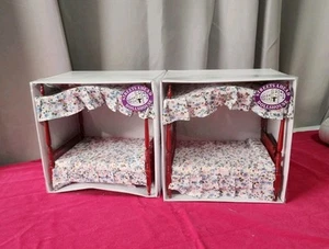 Dollhouse Two Mahogany 4 Poster Canopy Bed Miniature 1:12 Furniture - Picture 1 of 9