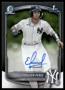 2025 Bowman Edgleen Perez Chrome Auto #CPA-EPZ 1st Prospect Yankees - Picture 1 of 2