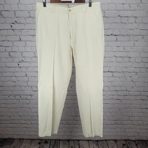 Tommy Bahama elfenbein Baumwollmischung Relax vorne flach Chino Hose Größe 35 (35x33) - Bild 1 von 16