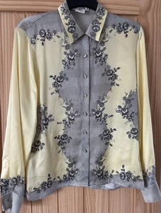 Glamorous Pure Silk Escadada Margaretha Ley 80s Shirt Size 42 - Picture 1 of 9