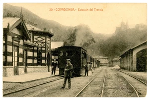Estación del Tranvia COVADONGA Asturias España 1906-15 V. Ero Tarjeta Postal - Imagen 1 de 2