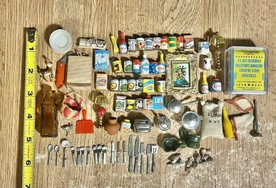 Miniature Dollhouse Accessories Kitchen Canned Food ~100 Items Lot  - Image 1 of 2
